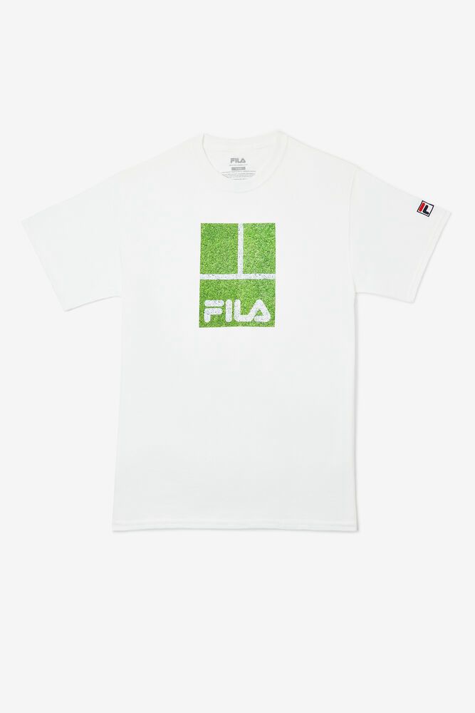 Fila London White T-Shirt Mens - NZ 62340-SWVK